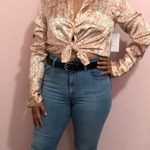 Equipment Femme 100% Silk Pattern Button Up Blouse